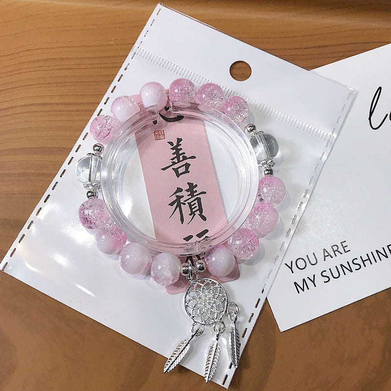 Wholesale Fairy Glass Dream Catcher Bracelet - Trendy Handmade Jewelry Accessory