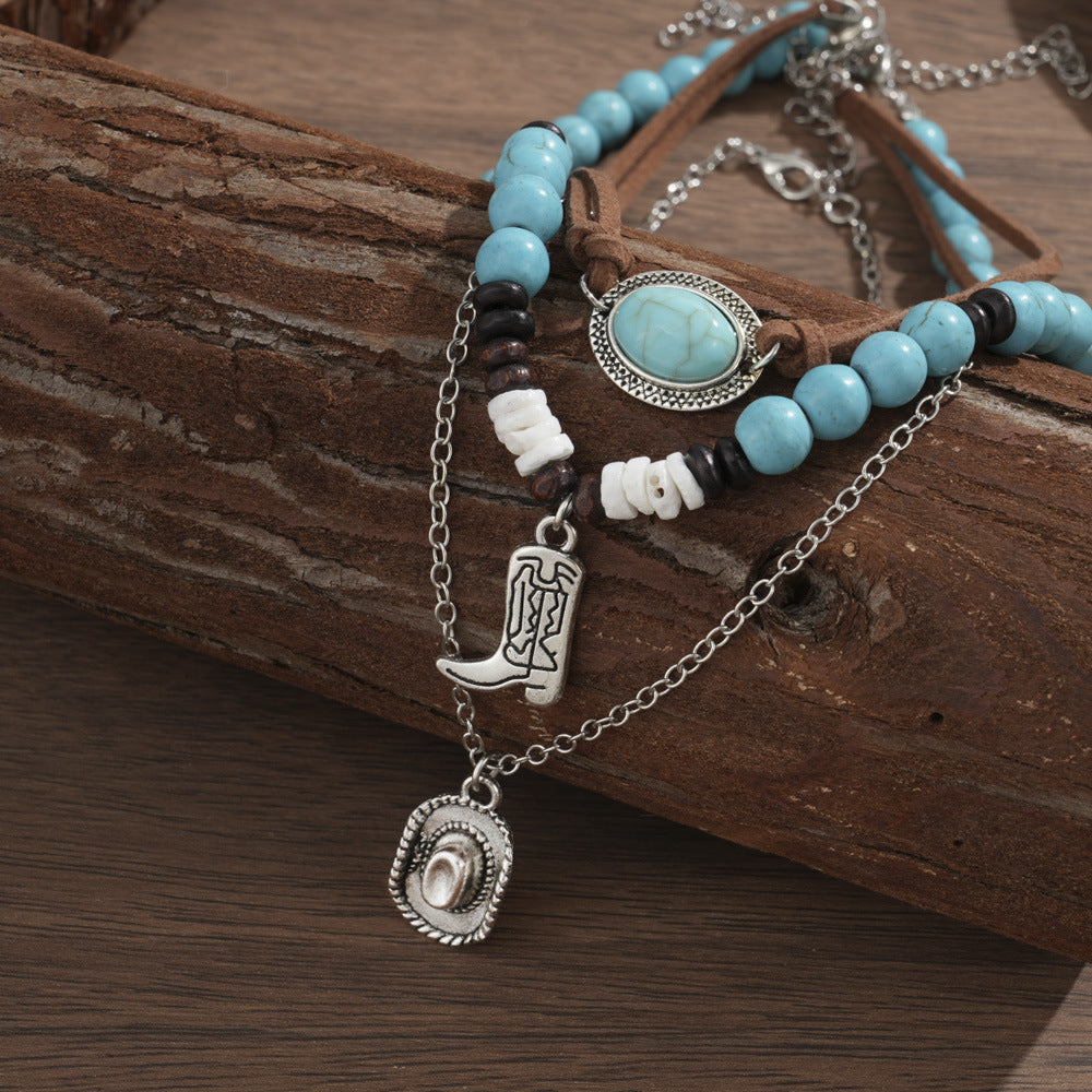 Wholesale Retro Pendant Necklace for Women Bohemian Style Long Sweater Chain