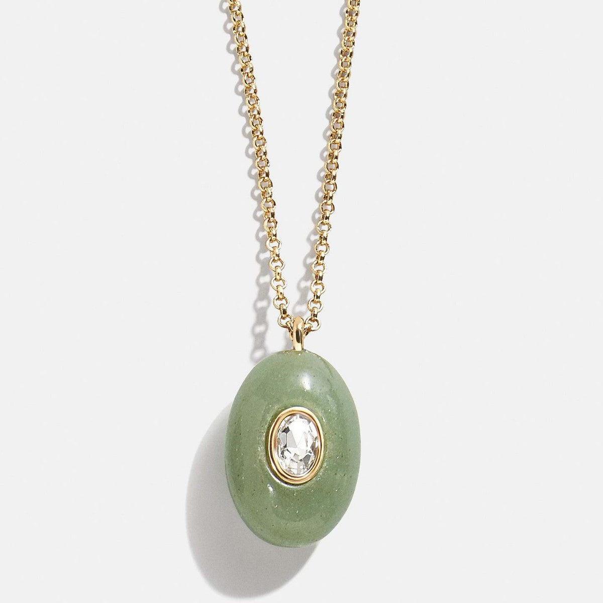 Wholesale Stainless steel natural stone oval necklace