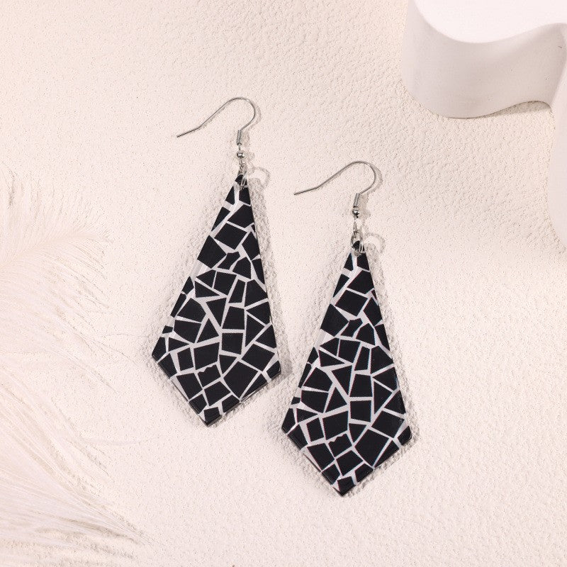 Wholesale 2D color geometric acrylic earrings