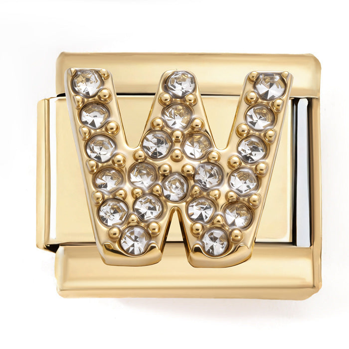 Wholesale 2PCS 9mm Italian Charm Starter Bracelets DIY Letters Stainless Steel Composable Bracelet