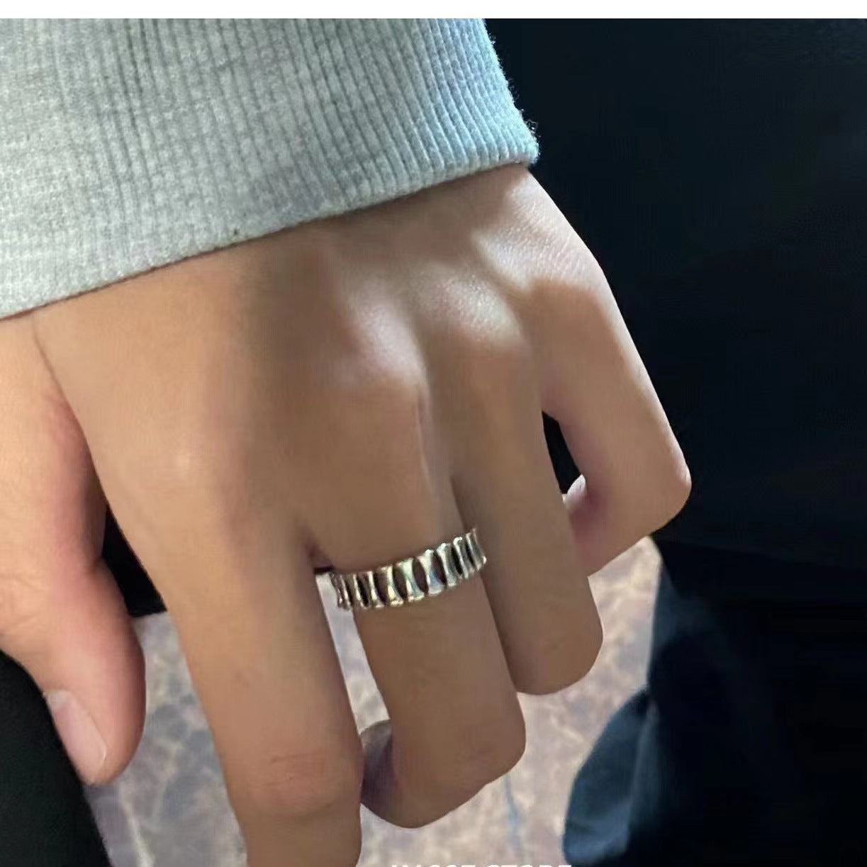 Wholesale  men's  copper silver plated opening adjustable ring