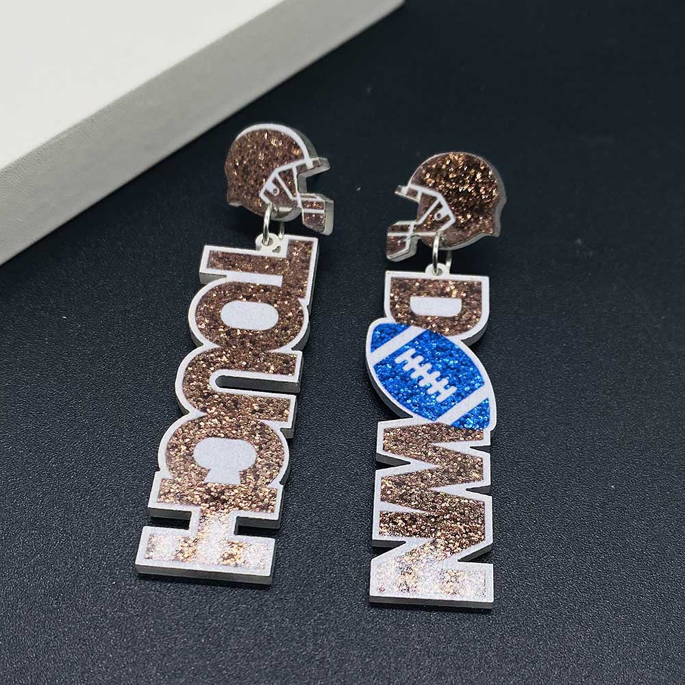 Wholesale Sports Baseball Rugby Basketball Tennis Blue Uniform Acrylic  Earrings