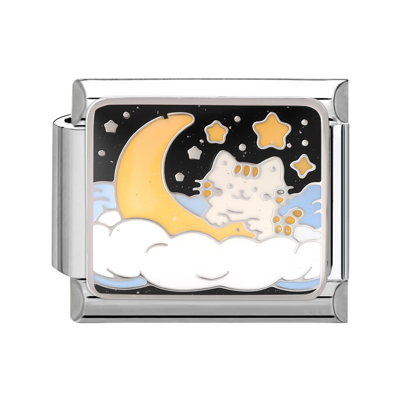 Wholesale Italian Charm Bracelet 9mm DIY Cartoon animal-themed   Stainless Steel Composable Bracelet