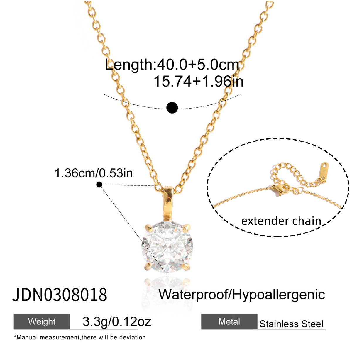 Wholesale Stainless Steel Zircon Necklace Fashion Jewelry Accessory Gift