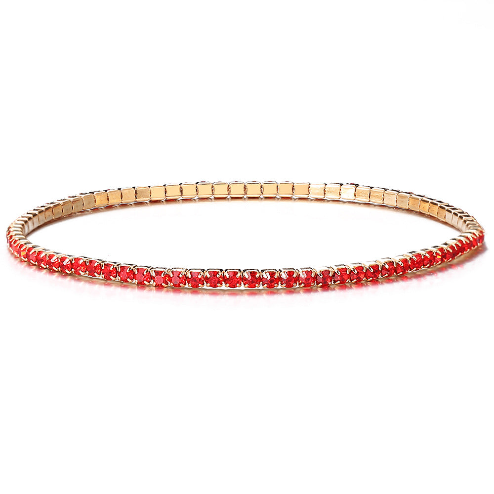 Wholesale Inlaid Colorful Diamond Bracelet Multi-color Rhinestone Elastic Bracelet for Women Layered Bracelet Set ACC-BT-HZS004