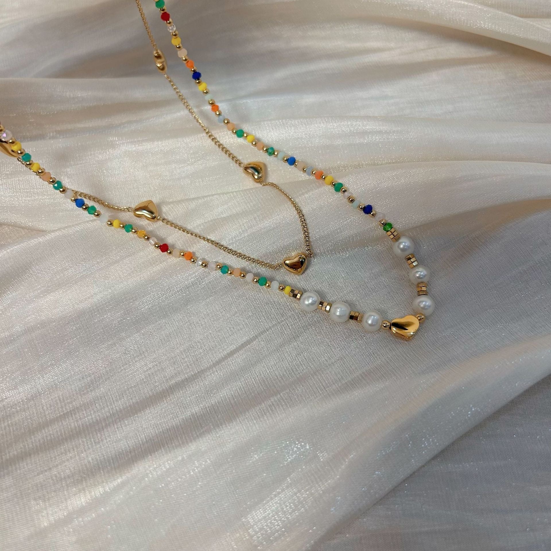 Wholesale Stainless Steel Color Dopamine Pearl Natural Stone Beaded Necklace