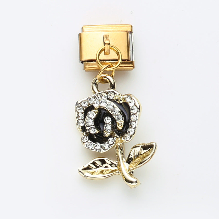 Wholesale 10pcs Italian Charm Bracelet 9mm DIY Splicing Butterfly Bee Stainless Steel Composable Bracelet