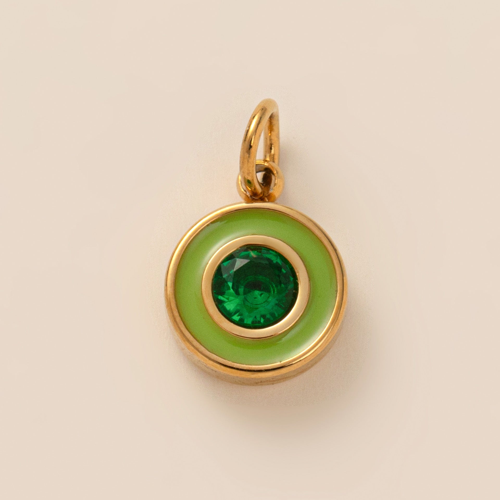 Wholesale Stainless steel electroplated 18K gold December crystal pendant