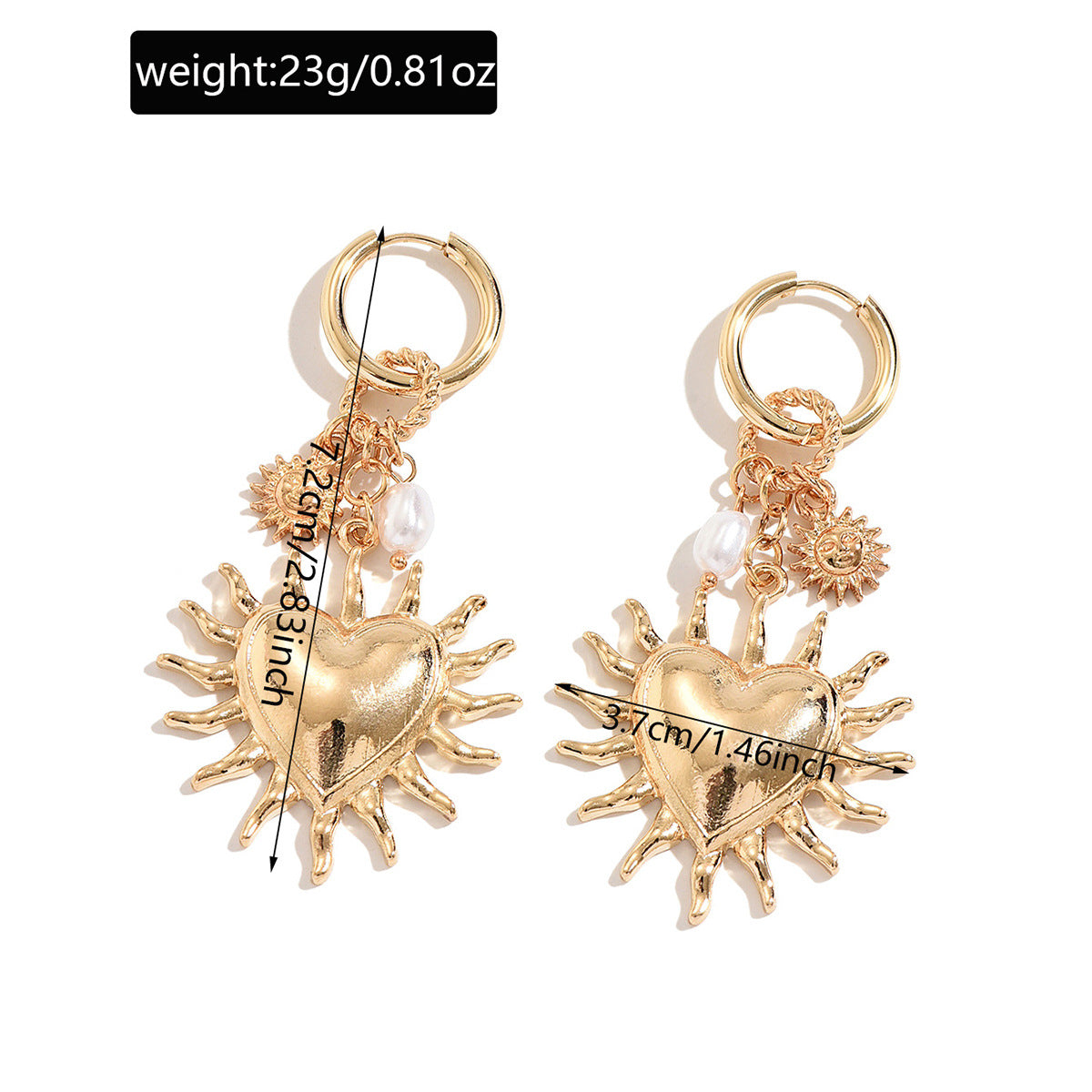 Wholesale Zinc Alloy Heart Pendant Earrings - Trendy Fashion Jewelry Accessory