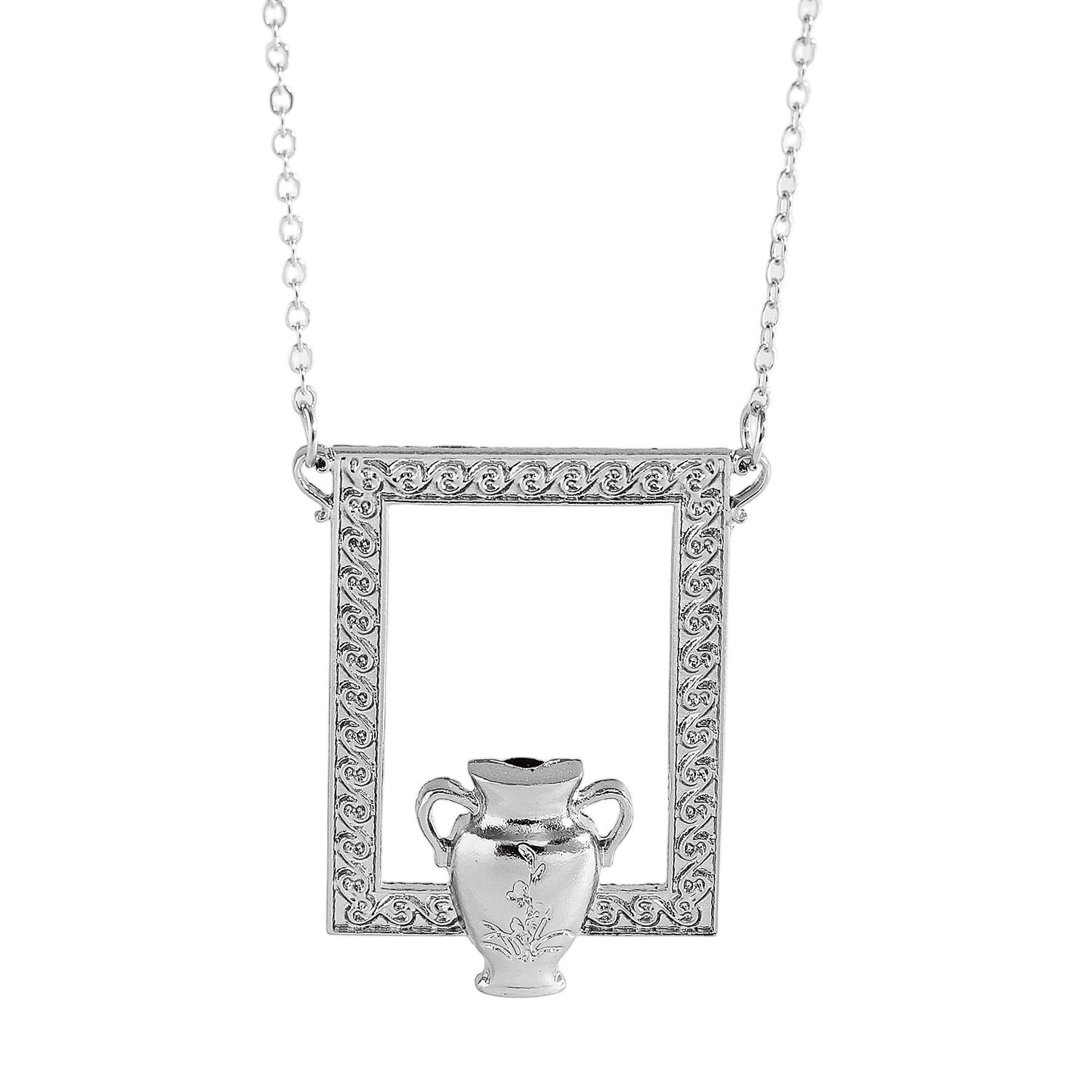 Wholesale Trendy Vintage Vase Shaped Pendant Necklace Alloy Floral Insert Design Fashion Jewelry Accessory Gift Idea