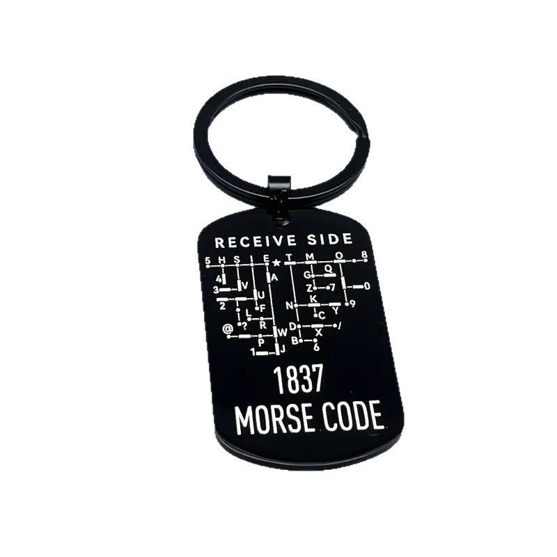 Wholesale Stainless Steel Morse Code Keychain Creative Pendant For Gift Boutique Resale Accessory