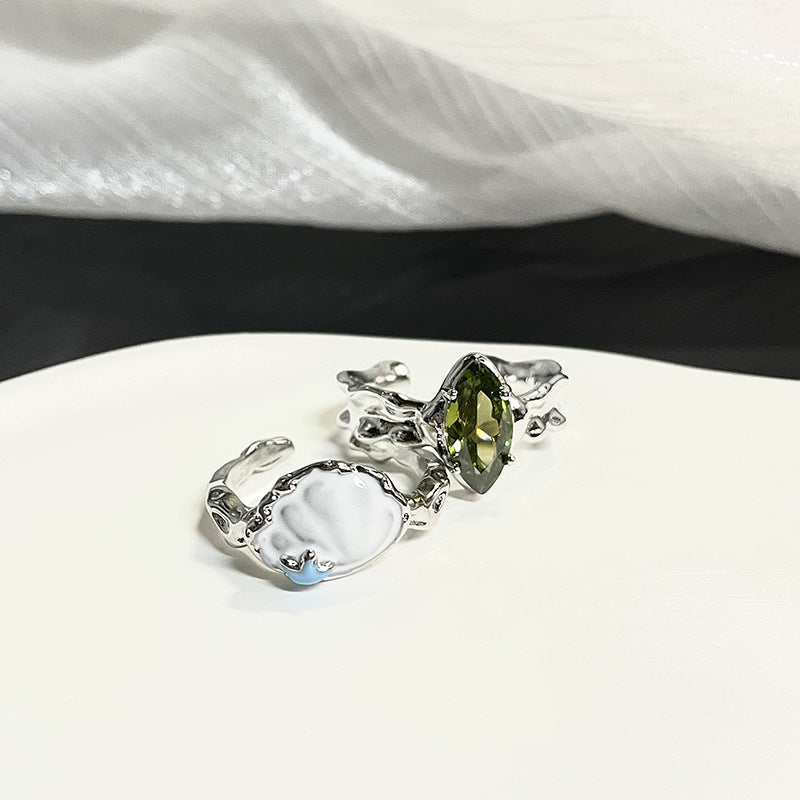 Wholesale Olive zircon ring mix and match stacking adjustable ring