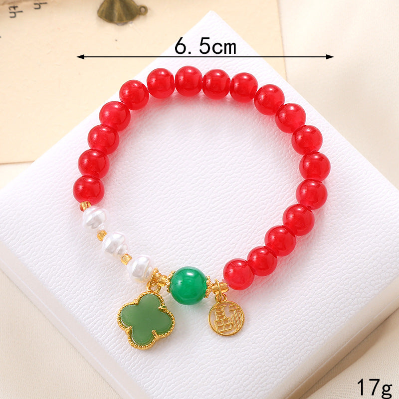 Wholesale Lily of The Valley Crystal Glass Beaded Bracelet ACC-BT-YiL001