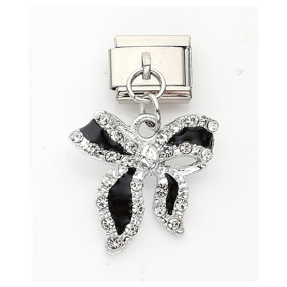 Wholesale 10pcs Italian Charm Bracelet 9mm DIY Splicing Cherry Pepper Flower Pendant Stainless Steel Composable Bracelet