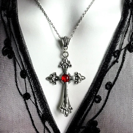 Wholesale Gothic Cross Pendant Necklace Zinc Alloy Electroplating Fashion Accessory Gift