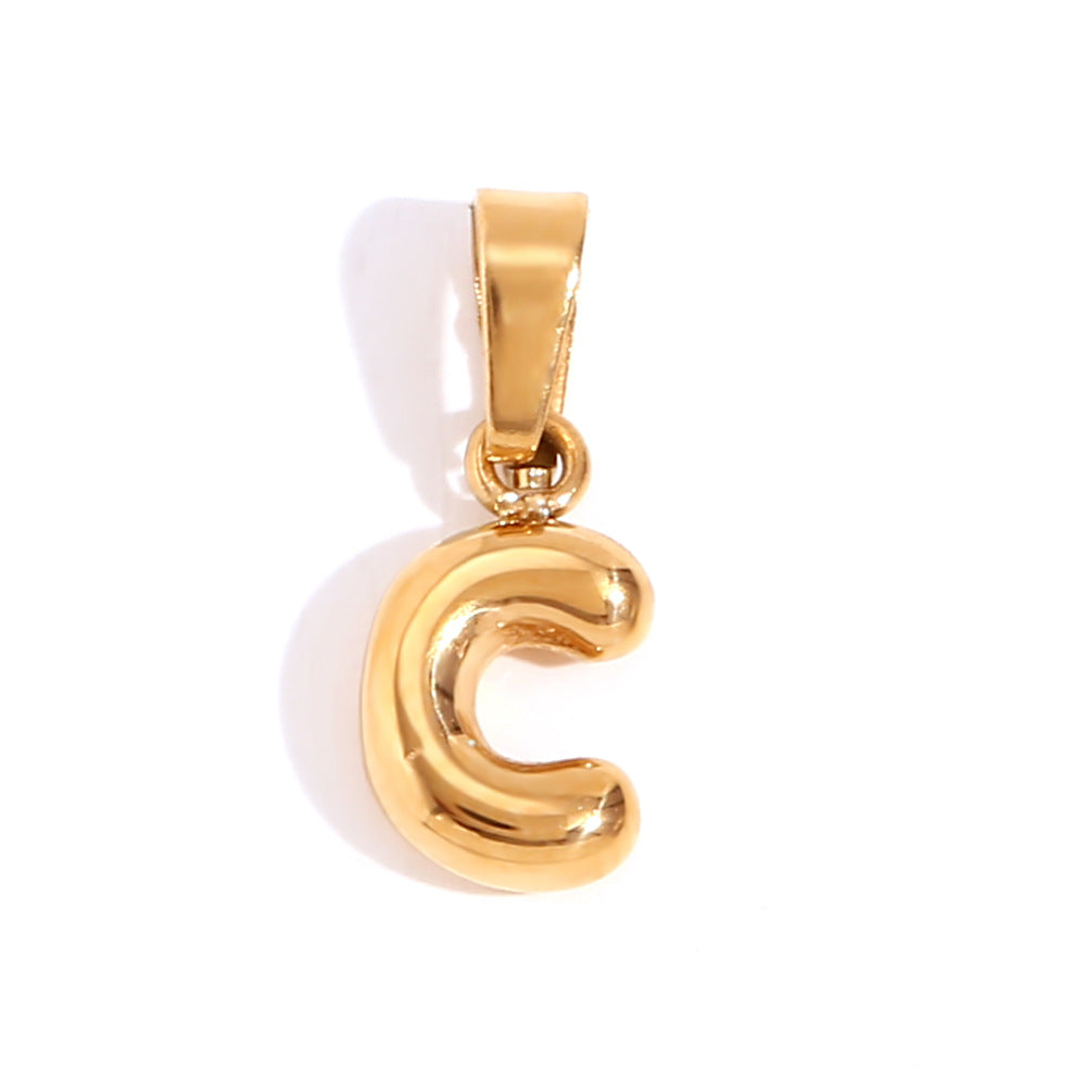 Wholesale English Pendant Stainless Steel Plated with 18K Gold Necklace Accessory ACC-NE-DingRan004