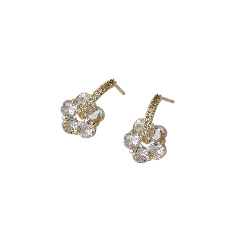 Wholesale Zircon Flower  Earrings
