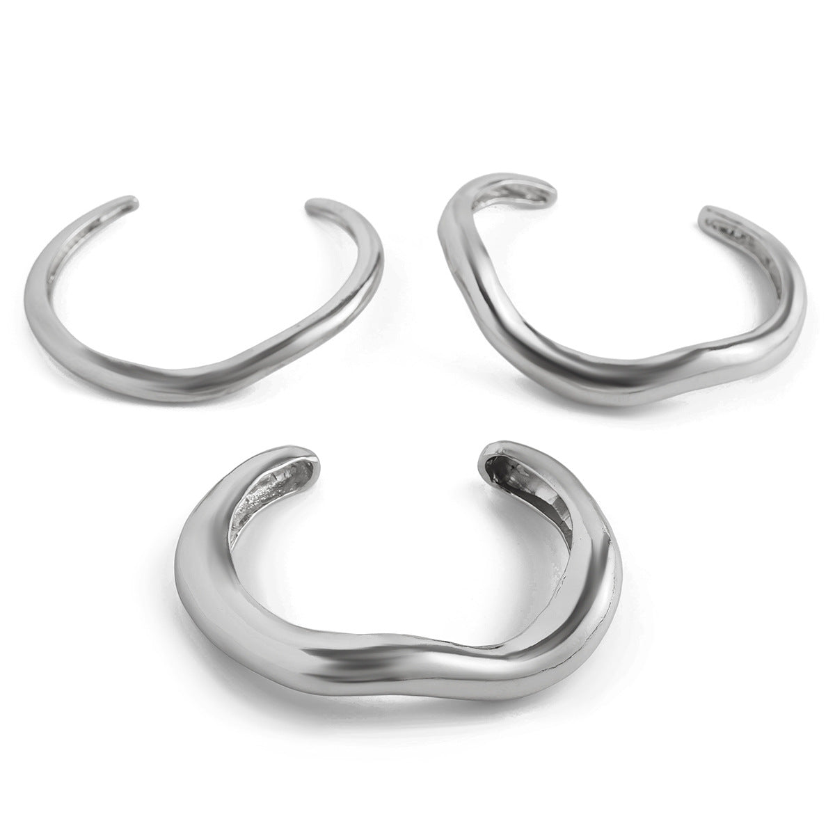 Wholesale Curved alloy hollow ring bracelet set
