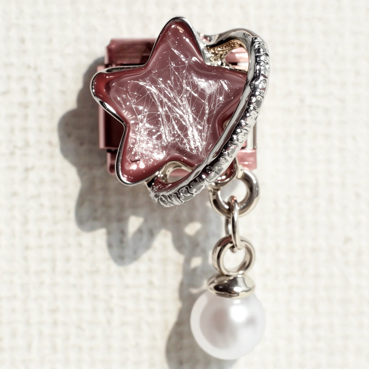 Wholesale 5PCS Fresh and Simple Heart Gemstone Italian Charm Bracelet Stainless Steel Jewelry Accessory for Women