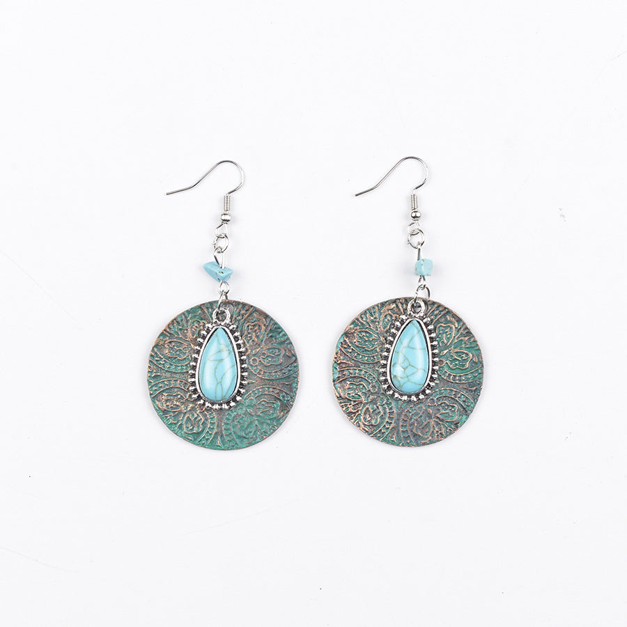 Wholesale Retro Bohemian  Double-Layer Cross Pattern Earrings