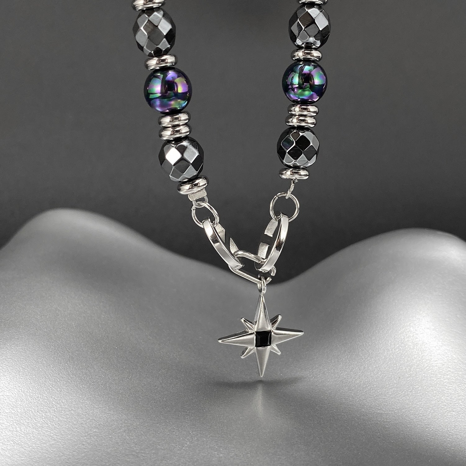 Wholesale  titanium steel eight mans star necklace