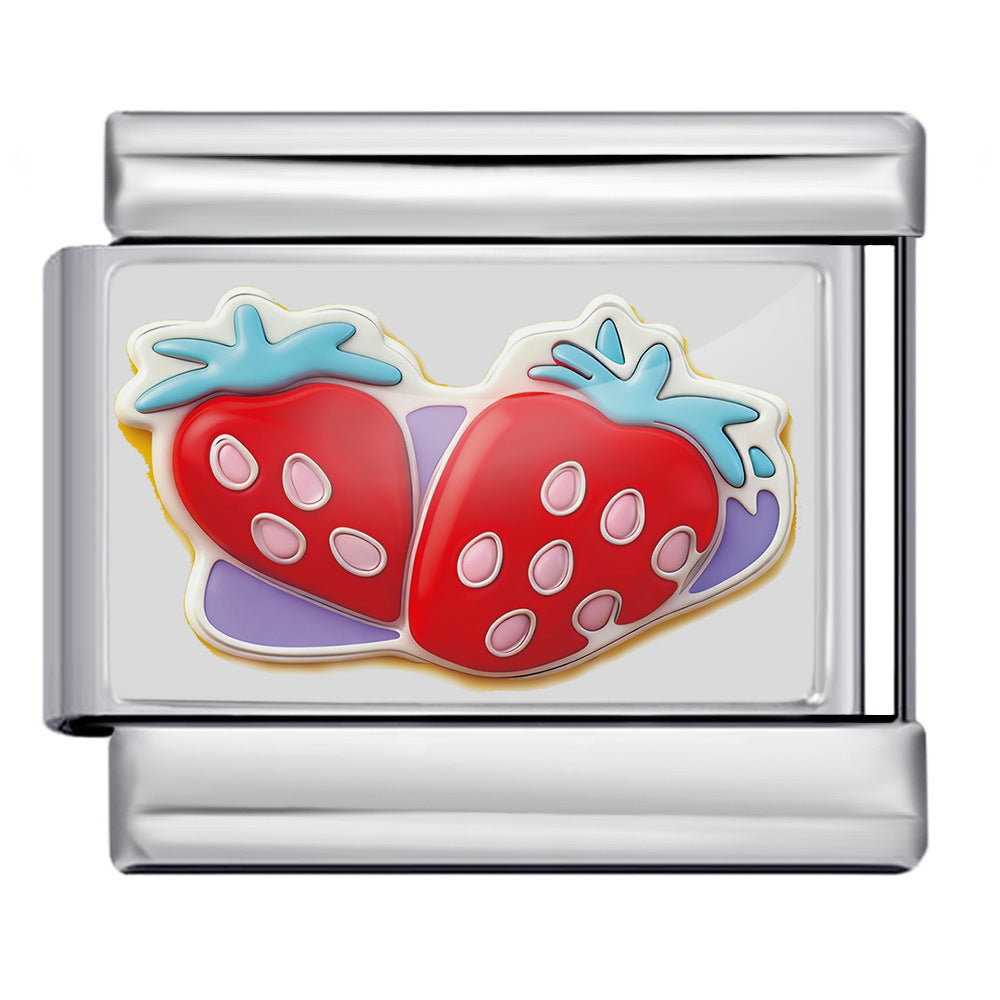 Wholesale  Italian Charm Bracelet 9mm DIY Fruit and Vegetable Series Creative Stainless Steel Composable Bracelet