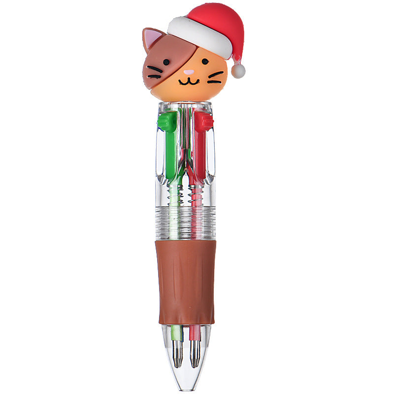 Wholesale Cute cartoon Christmas four-color ballpoint pen