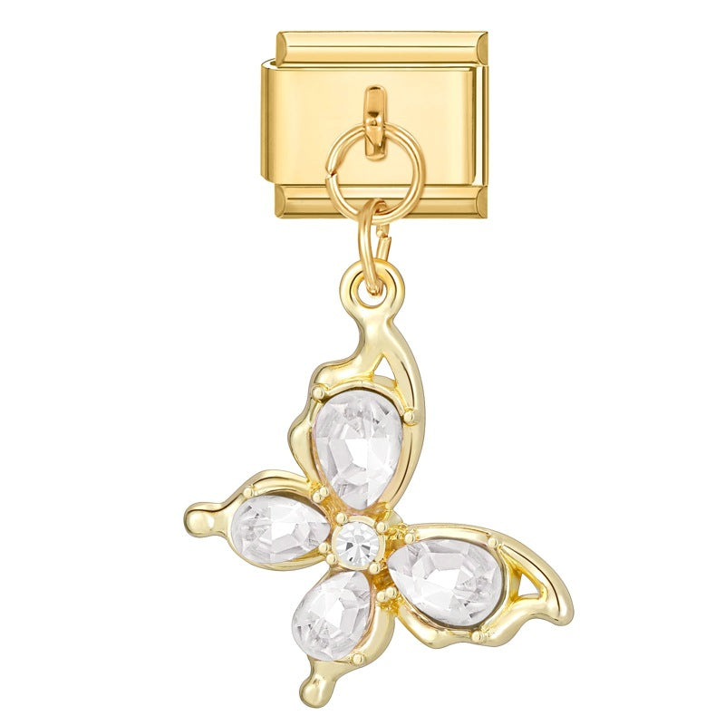 Wholesale 9mm Italian Charm Starter Bracelets DIY square Single Section Creative Stainless Steel Composable Bracelet