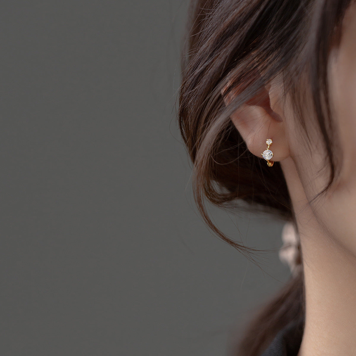 Wholesale Silver Plated Zircon Minimalist Earrings,  Trendy Ear Clips for Everyday Wear Fashion Accessory