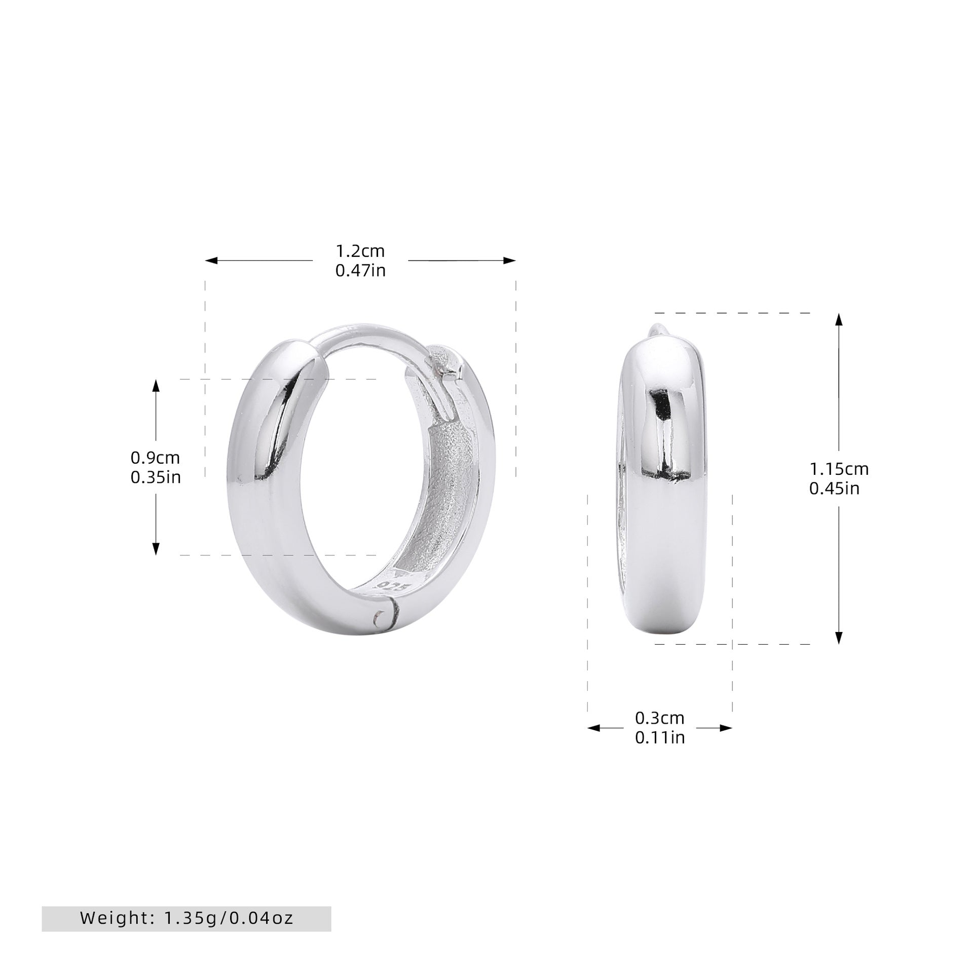 Wholesale  S925 Sterling Silve Light Luxury  Popular Simple Hollow Tube Earrings