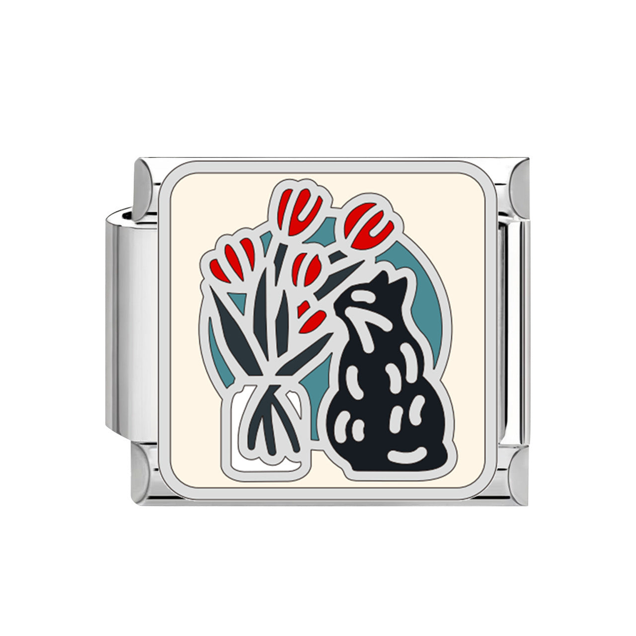 Wholesale 9mm Italian Charm Starter Bracelets DIY square Single Section Creative Stainless Steel Composable Bracelet