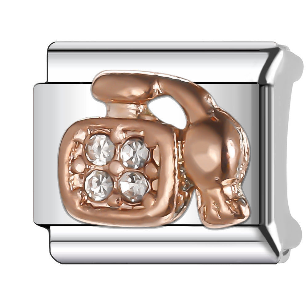 Wholesale Italian Charm Bracelet 9mm DIY Splicing Diamond Gypsophila Series Stainless Steel Composable Braceletc Pattern Bracelet Jewelry