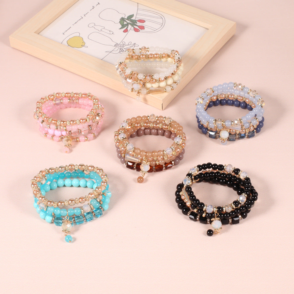 Wholesale Women' s Acrylic Bracelet Black Polka Dot Literary Retro Design Jewelry Accessory for Gift Boutique Resale