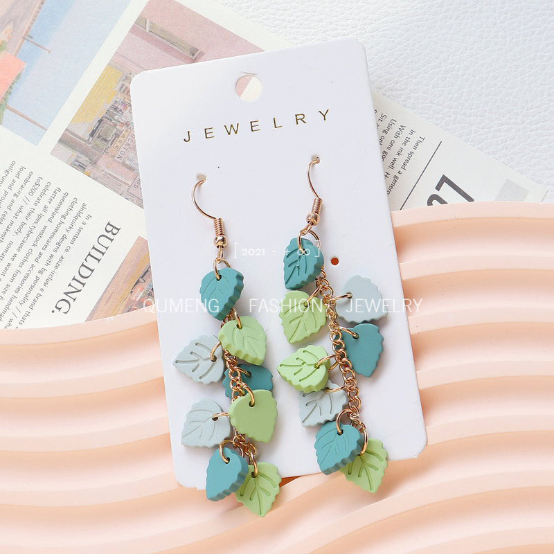 Wholesale St. Patrick's Day Acrylic Green Light Luxury Zircon Beautiful Earrings