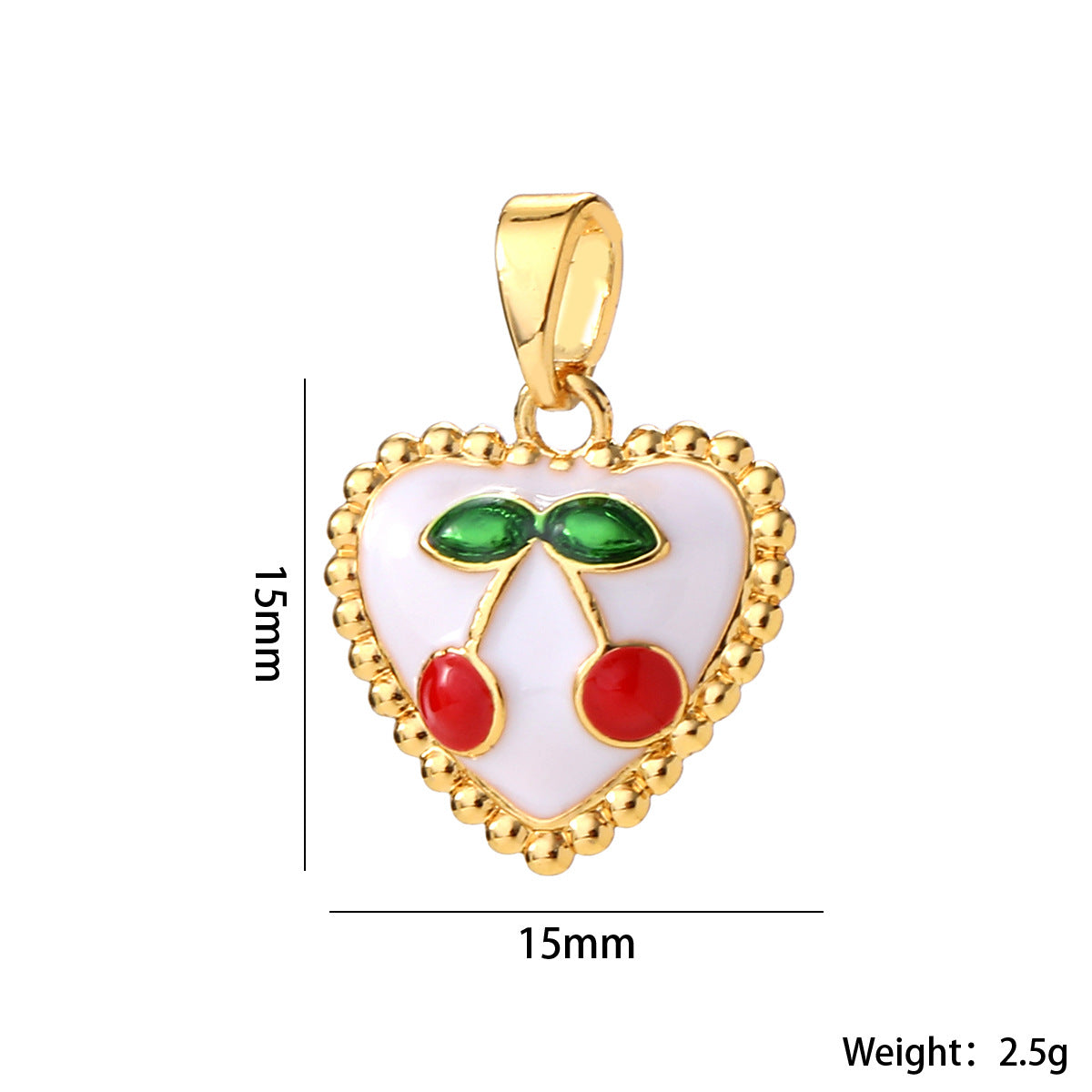 Wholesale 14K Gold Plated Brass Cherry Pendant Necklace Micro Set Zircon Fruit Choker Stylish Fashion Accessory For Women Gift