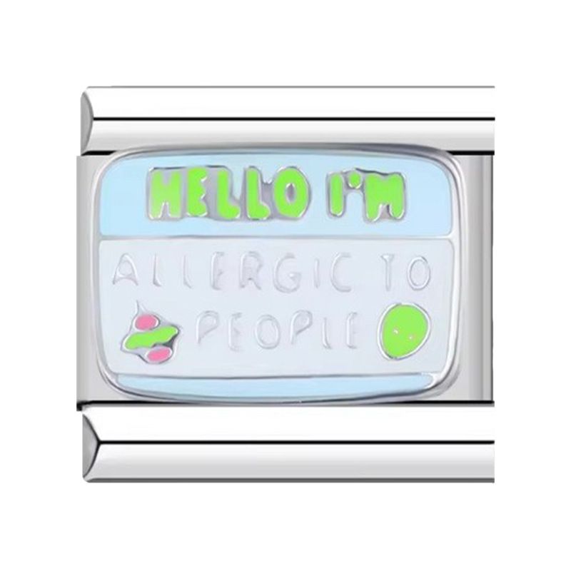 Wholesale Italian Charm Bracelet 9mm DIY BELIEVE English HELLO letter  Creative Stainless Steel Composable Bracelet