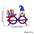 Wholesale  Independence Day Five-pointed Star Glasses Decoration