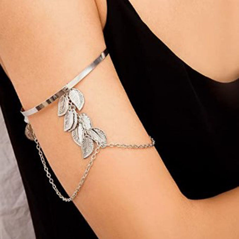 Wholesale  Personality Street Shooting Leaf Arm Ring Retro Musical Note Multi-Layer Bracelet