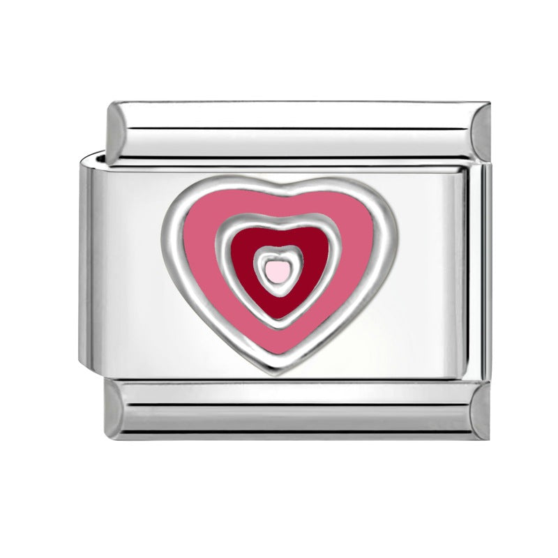 Wholesale Electroplated Stainless Steel Multicolor Heart Pendants DIY Jewelry Accessory
