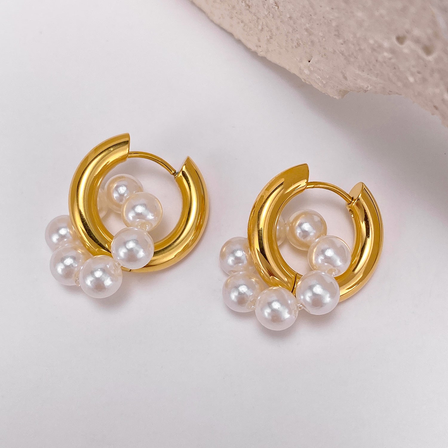 Wholesale  pearl stainless steel earrings