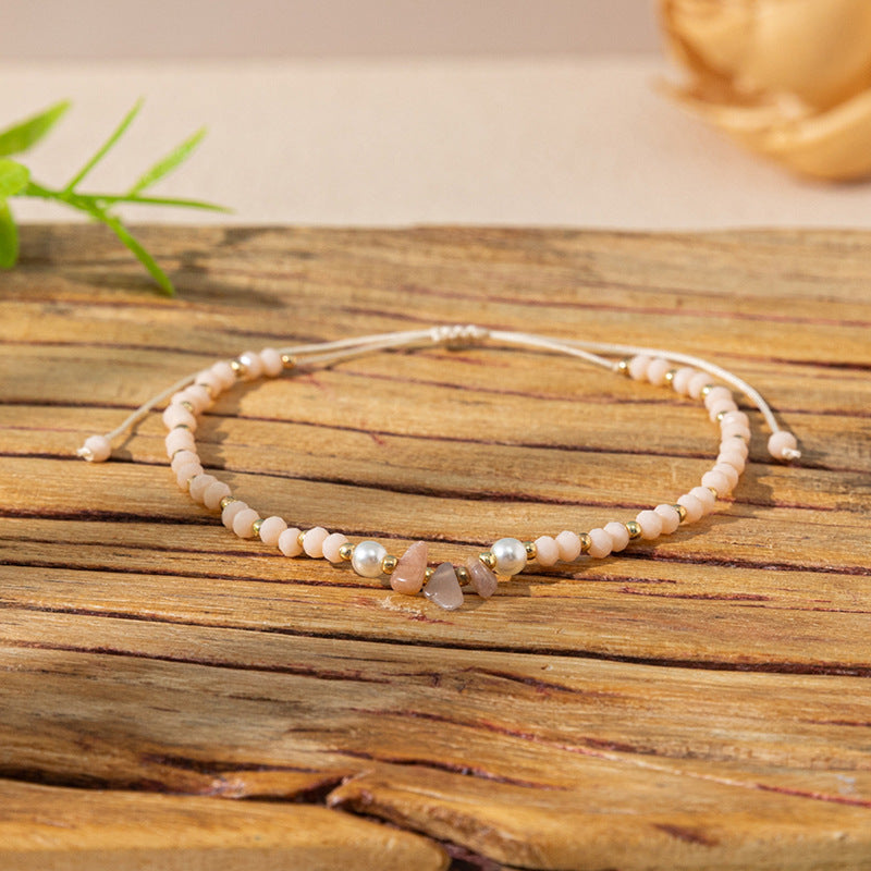 Wholesale Colorful Gravel Hand Rope  Bracelet