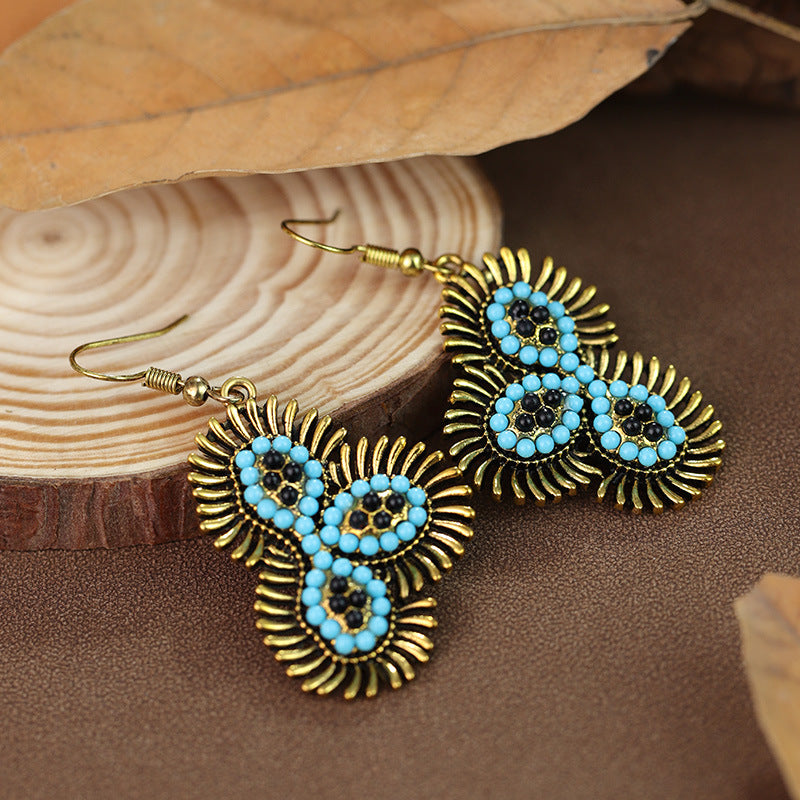 Wholesale Bohemian ethnic style heart-shaped ear hooks