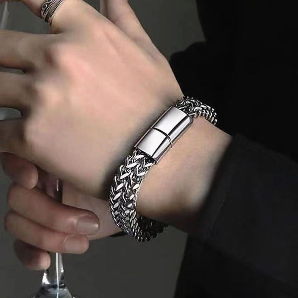 Wholesale Simple Magnet ClaspBrace Titanium Steel Bracelets ACC-BT-Hanyu001