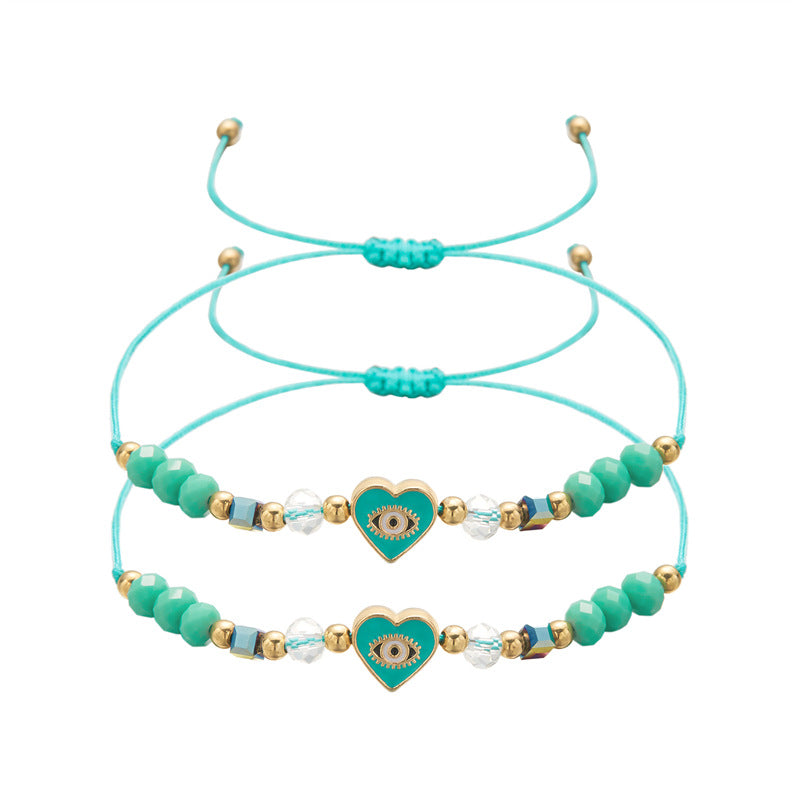 Wholesale Two Pack Love Blue Eyes Devil Eye Bracelets ACC-BT-Gangm014