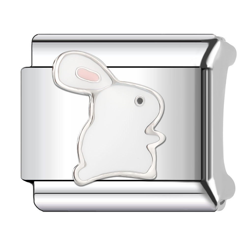 Wholesale Italian Charm Bracelet 9mm DIY Splicing Cute Pet Series Stainless Steel Composable Bracelet