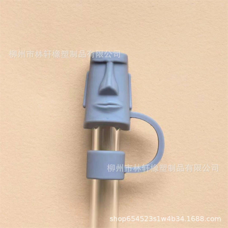 Wholesale  Cartoon Red Panda 10mm PVC Soft Straw Tube Cap