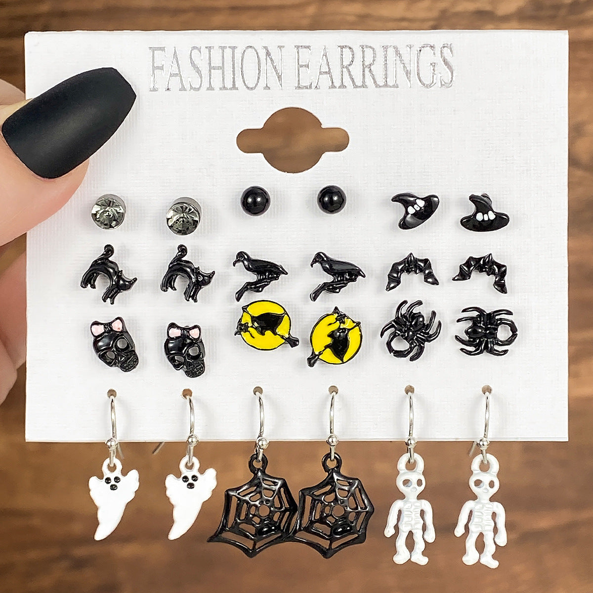 Wholesale Halloween personalized earrings  Spider kitten earrings set