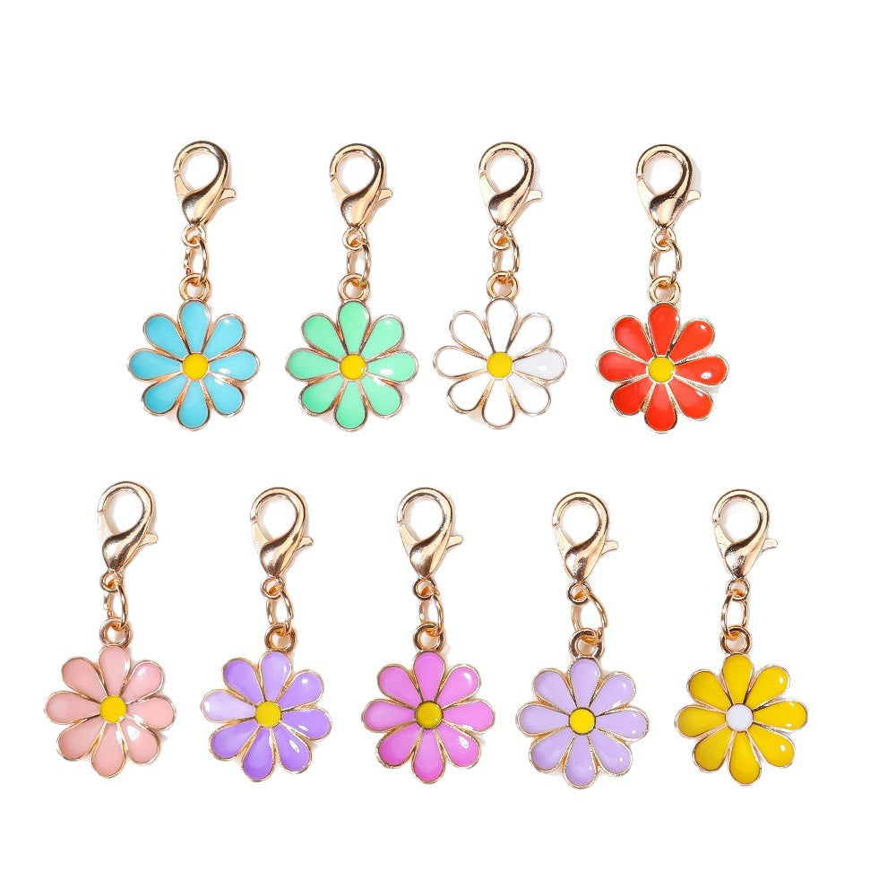 Wholesale 10pcs/pack Alloy Oil Drop  Flower Pendant DIY Universal Buckle Pendant Necklace Earrings Keychain Shoe Bag Jewelry Pendant