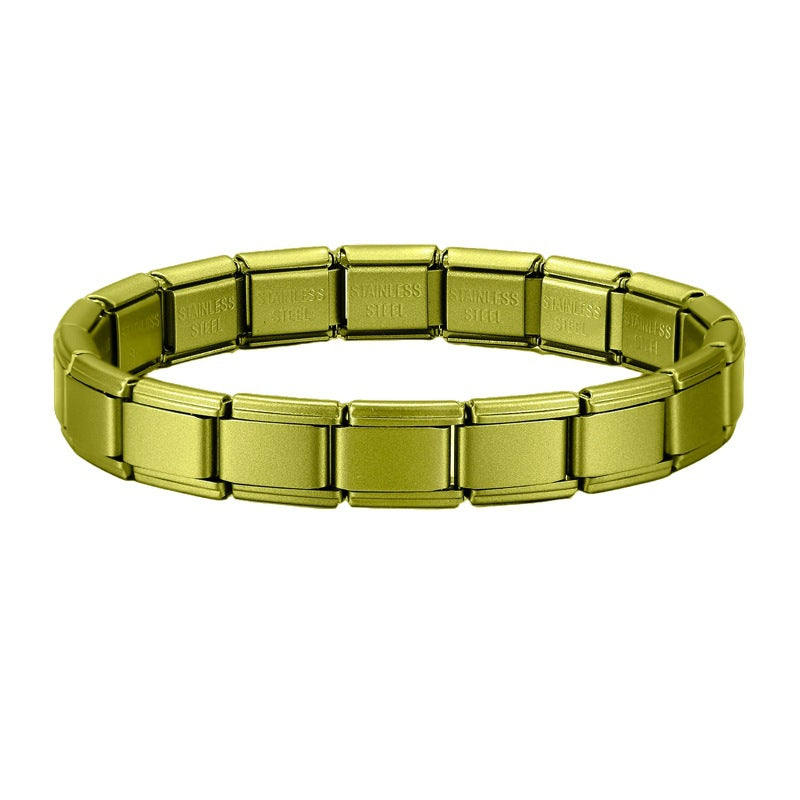 Wholesale 9mm Italian Charm Starter Bracelets DIY square Single Section Creative Stainless Steel Composable Bracelet